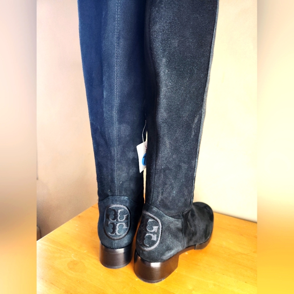 TORY BURCH Over the Knee Black Suede Boot size 7.5 *NEW* Free Shipping